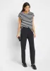 Striped Scoop Neck Top - Black & White sold by VENUS