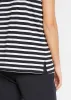 Striped Scoop Neck Top - Black & White sold by VENUS