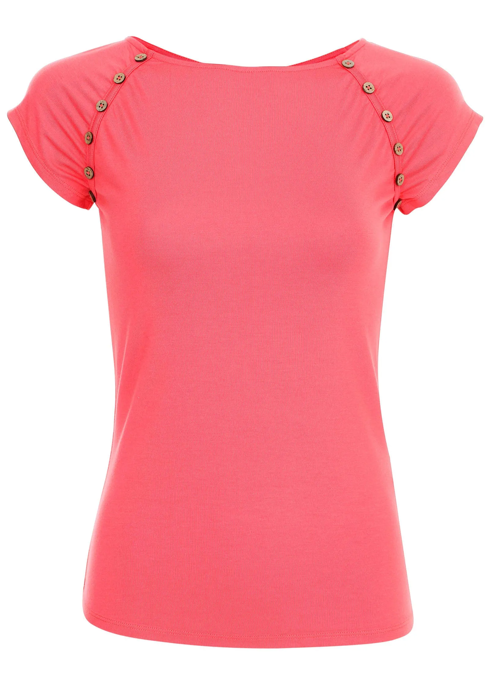 Button Detail Top - Coral sold by VENUS product image thumbnail 5