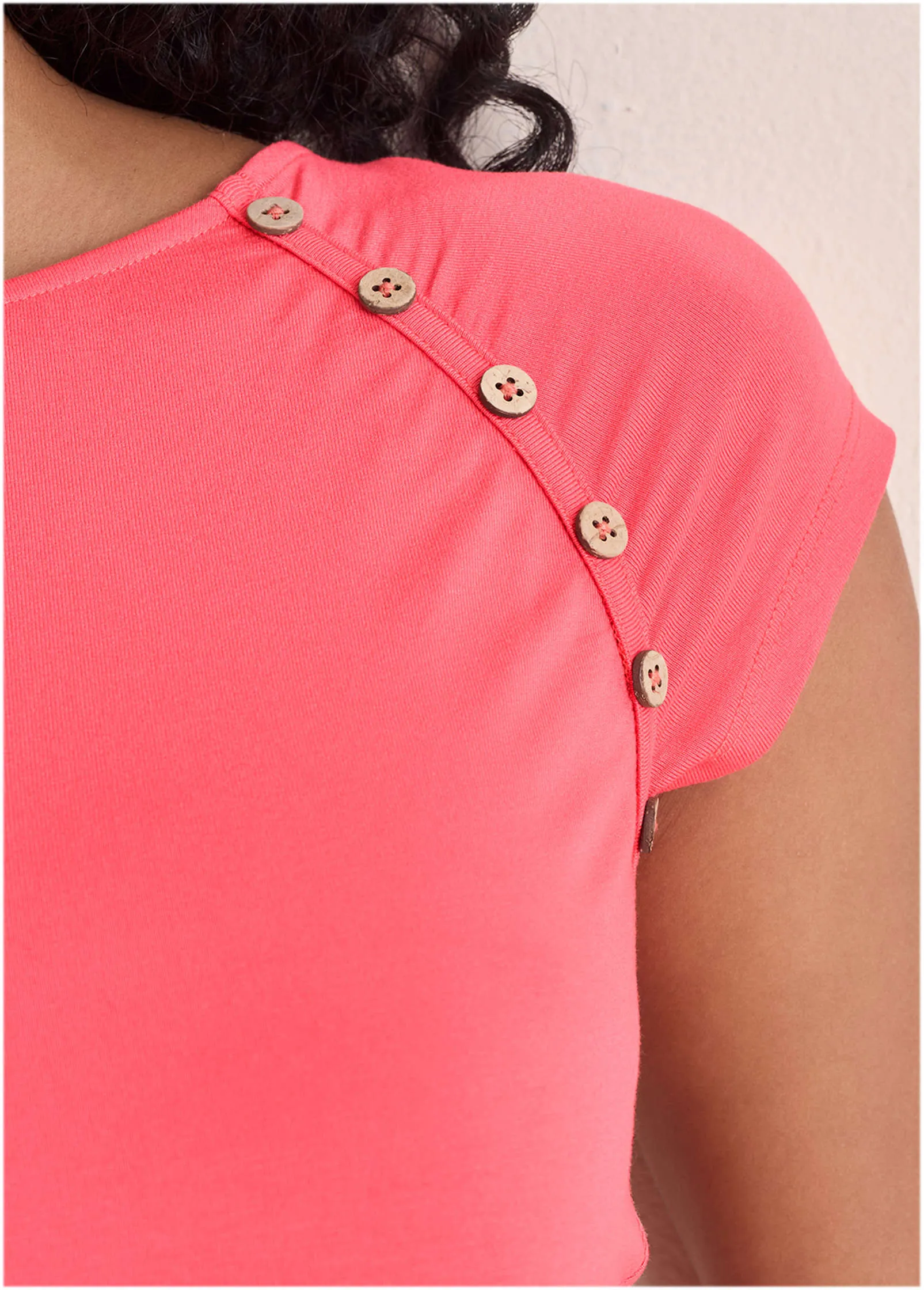 Button Detail Top - Coral sold by VENUS product image thumbnail 4
