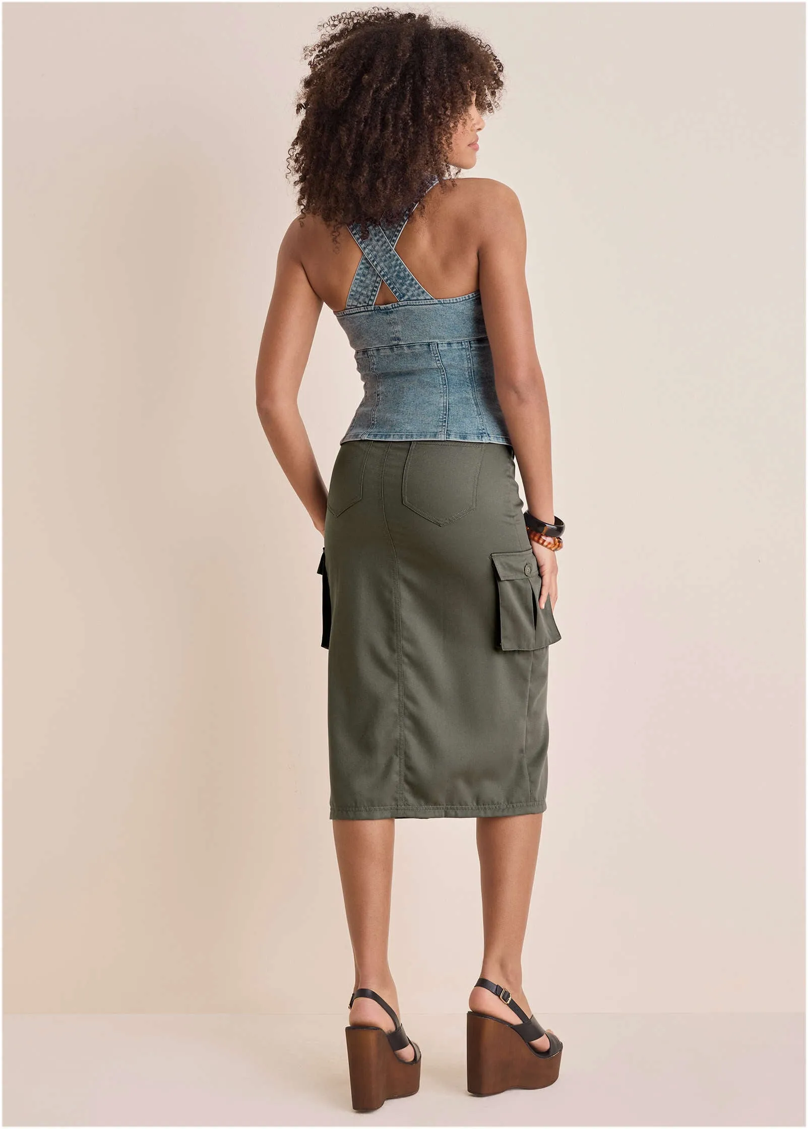 Denim Button Front Top - Light Wash sold by VENUS product image thumbnail 3