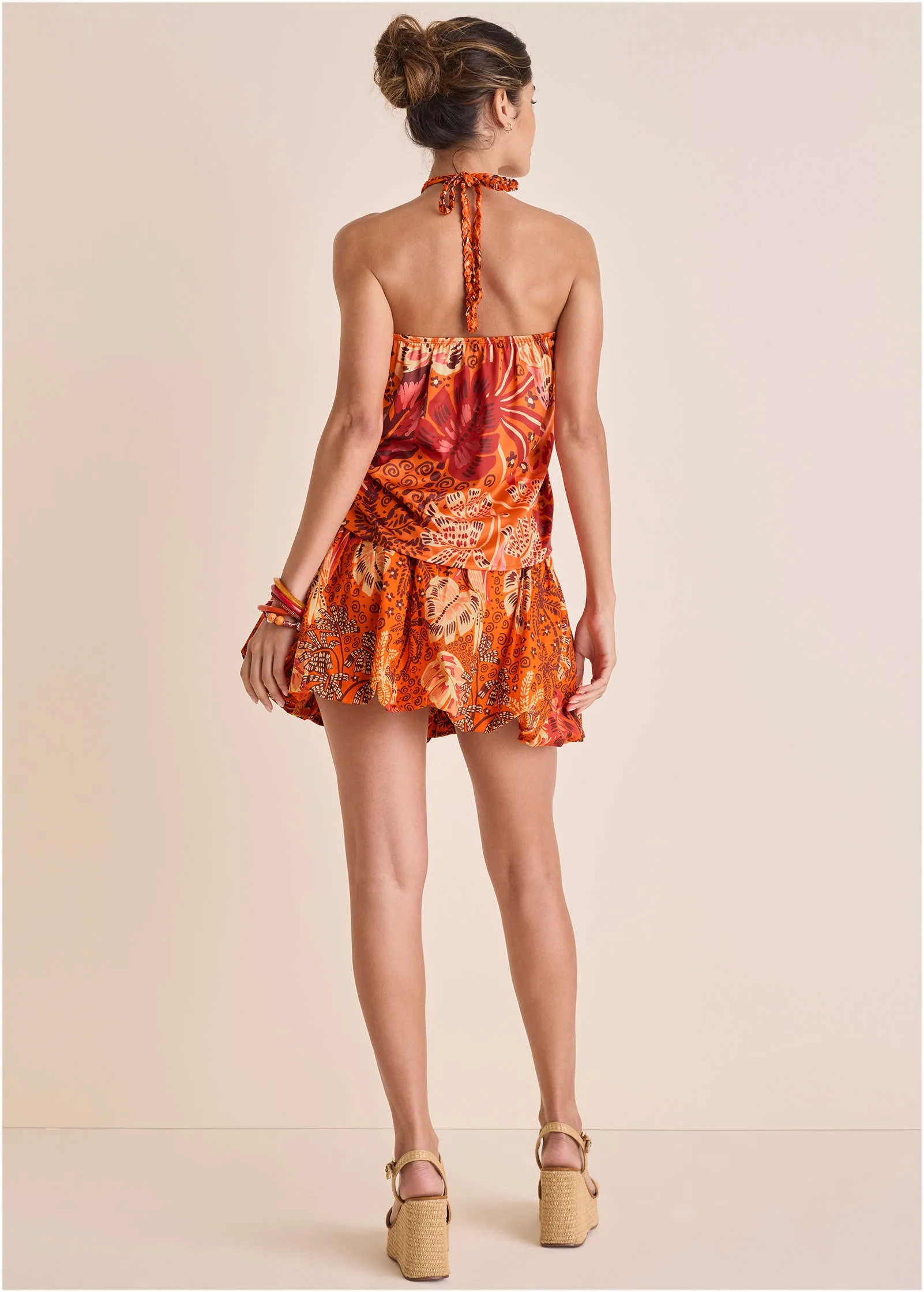 Printed Keyhole Halter - Parrot Palm sold by VENUS product image thumbnail 3