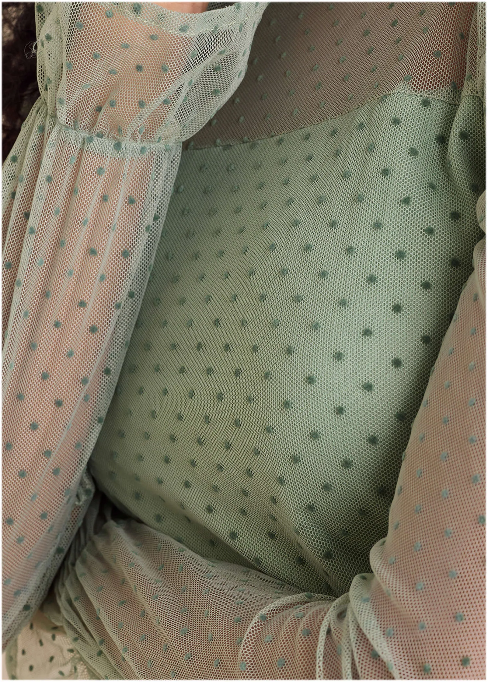 Dot Mesh Top - Iceberg Green sold by VENUS product image thumbnail 4