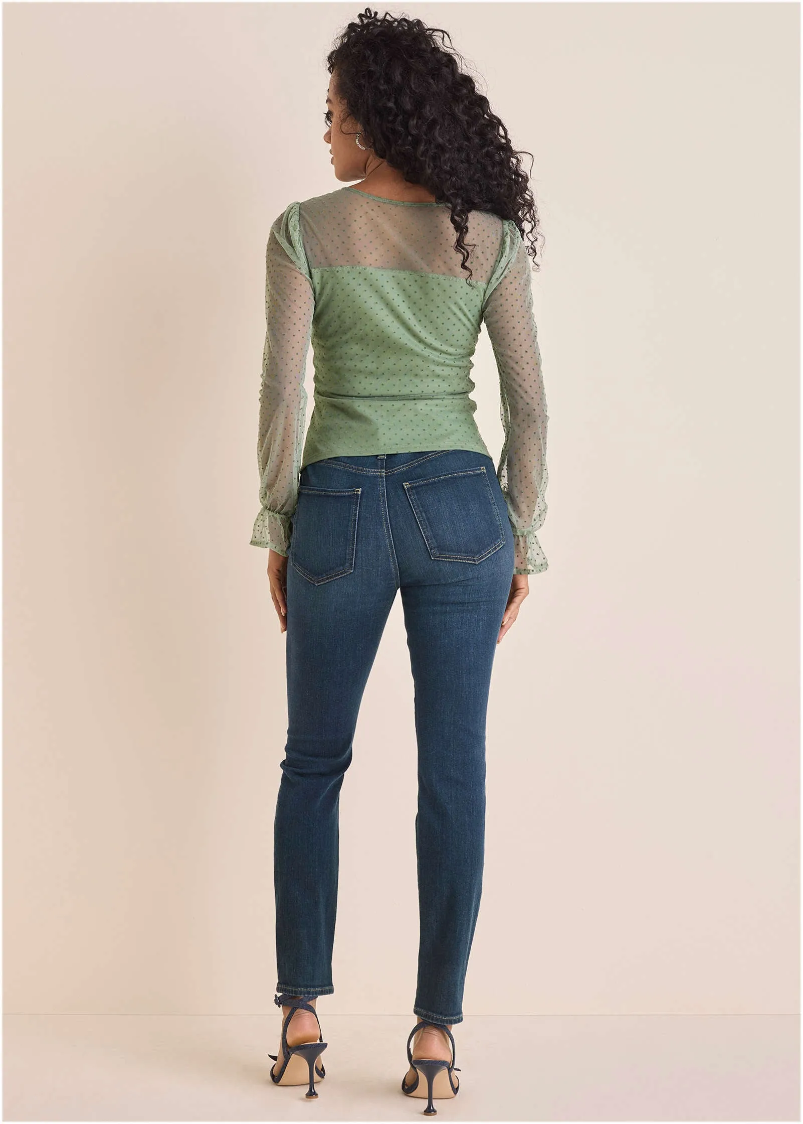 Dot Mesh Top - Iceberg Green sold by VENUS product image thumbnail 3