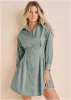 Pleated Shirt Dress - Iceberg Green sold by VENUS