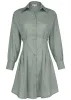 Pleated Shirt Dress - Iceberg Green sold by VENUS