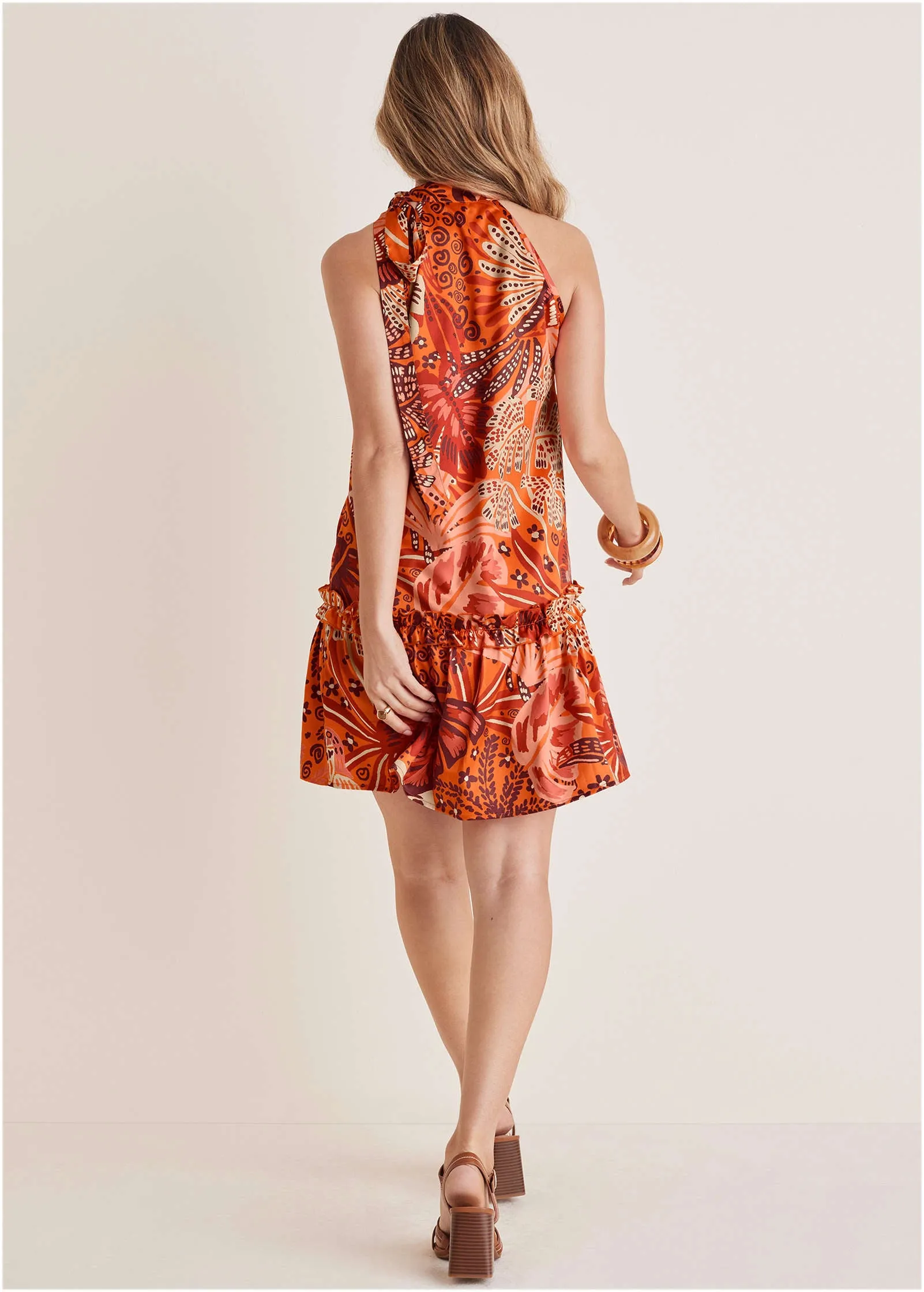 Drop-Waist Mini Dress - Parrot Palm sold by VENUS product image thumbnail 3