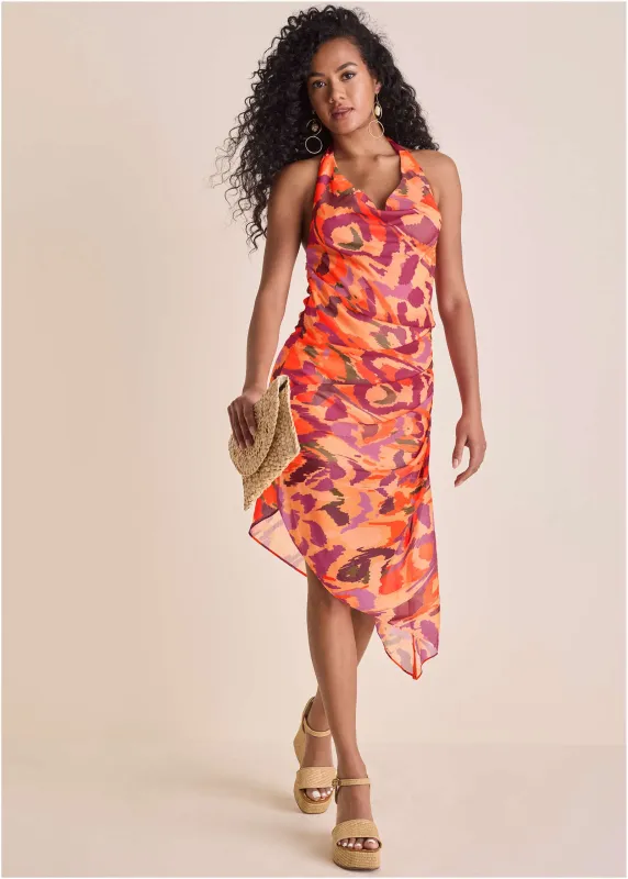 Chiffon High-Low Dress  - Soft Ikat sold by VENUS