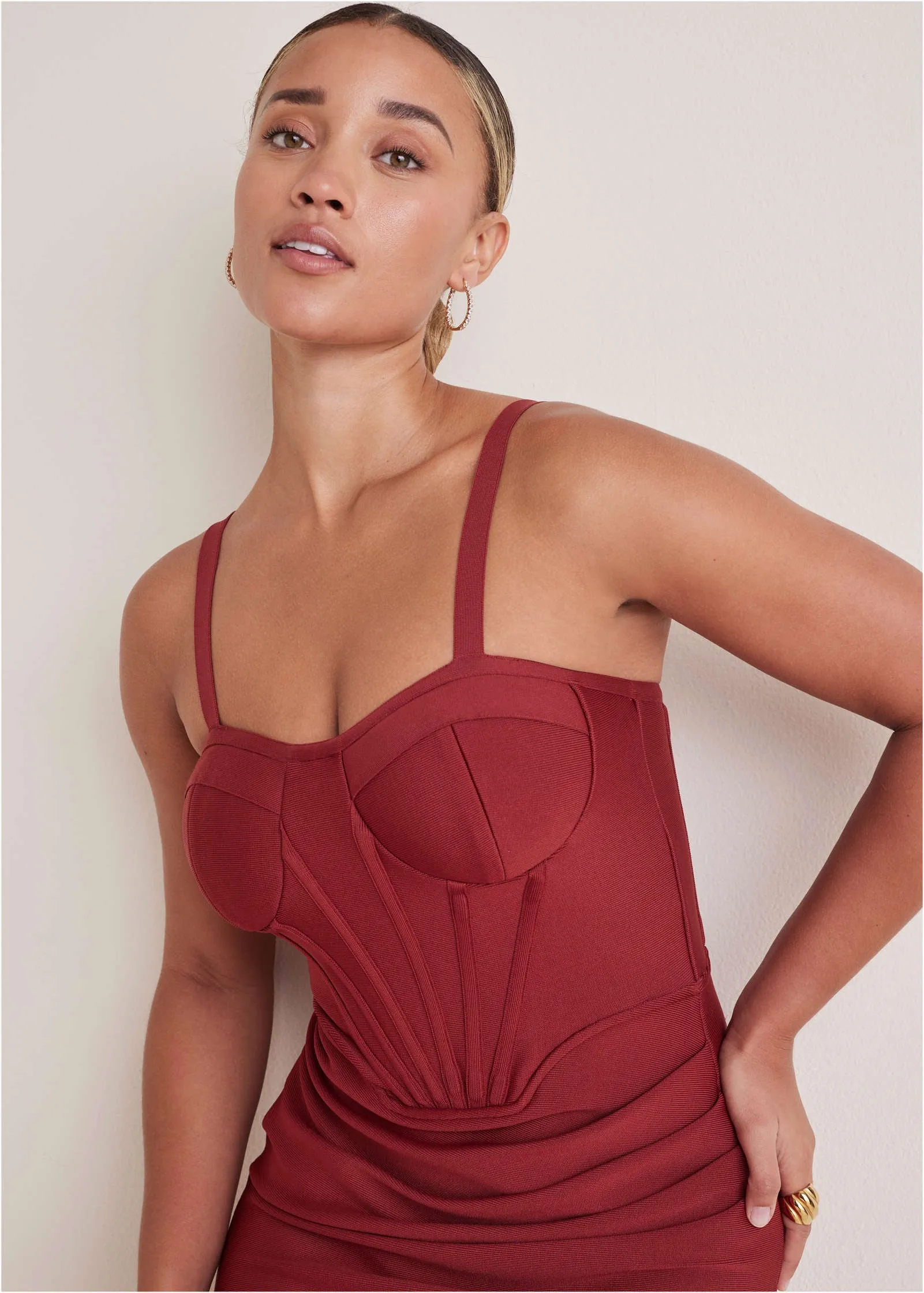 Side Slit Bandage Dress - Dark Red sold by VENUS product image thumbnail 3