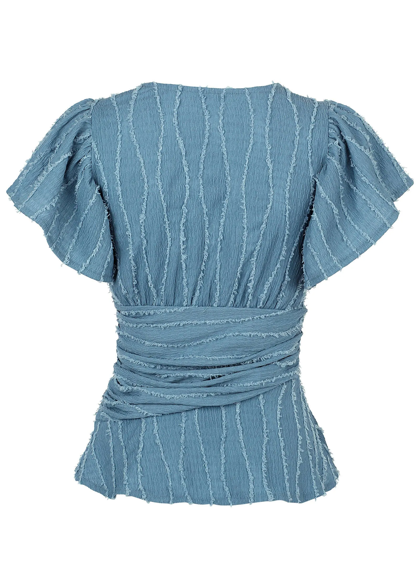 Vineyard Knit Gathered Top - Seaside Blue sold by VENUS product image thumbnail 3