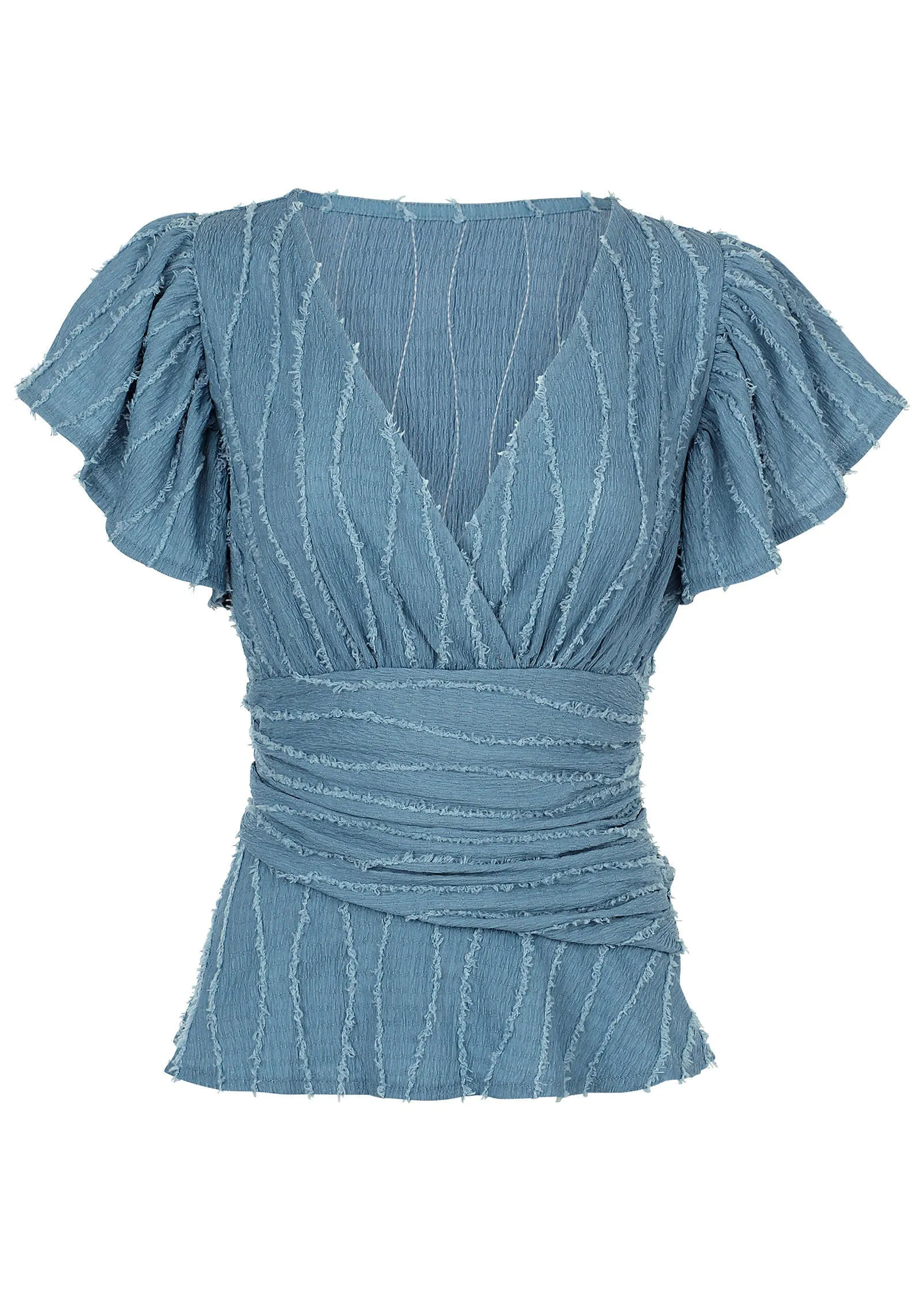 Vineyard Knit Gathered Top - Seaside Blue sold by VENUS product image thumbnail 2