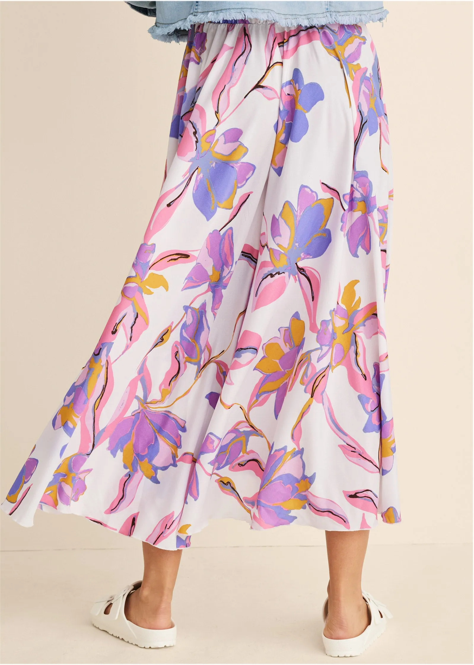 Printed Flowy Pants - White Multi sold by VENUS product image thumbnail 2