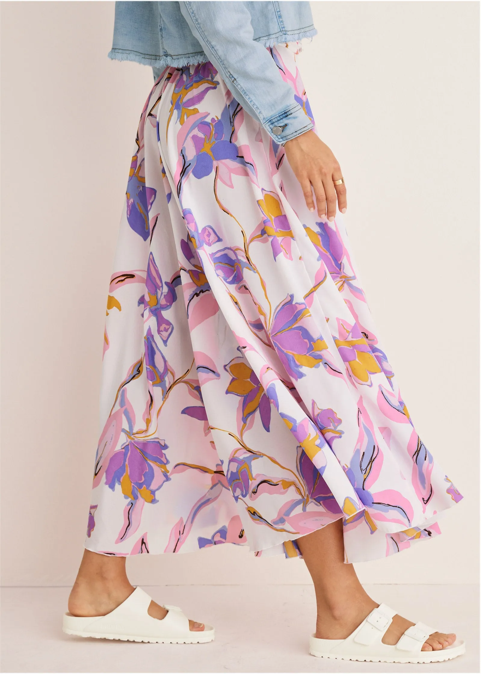 Printed Flowy Pants - White Multi sold by VENUS product image thumbnail 3