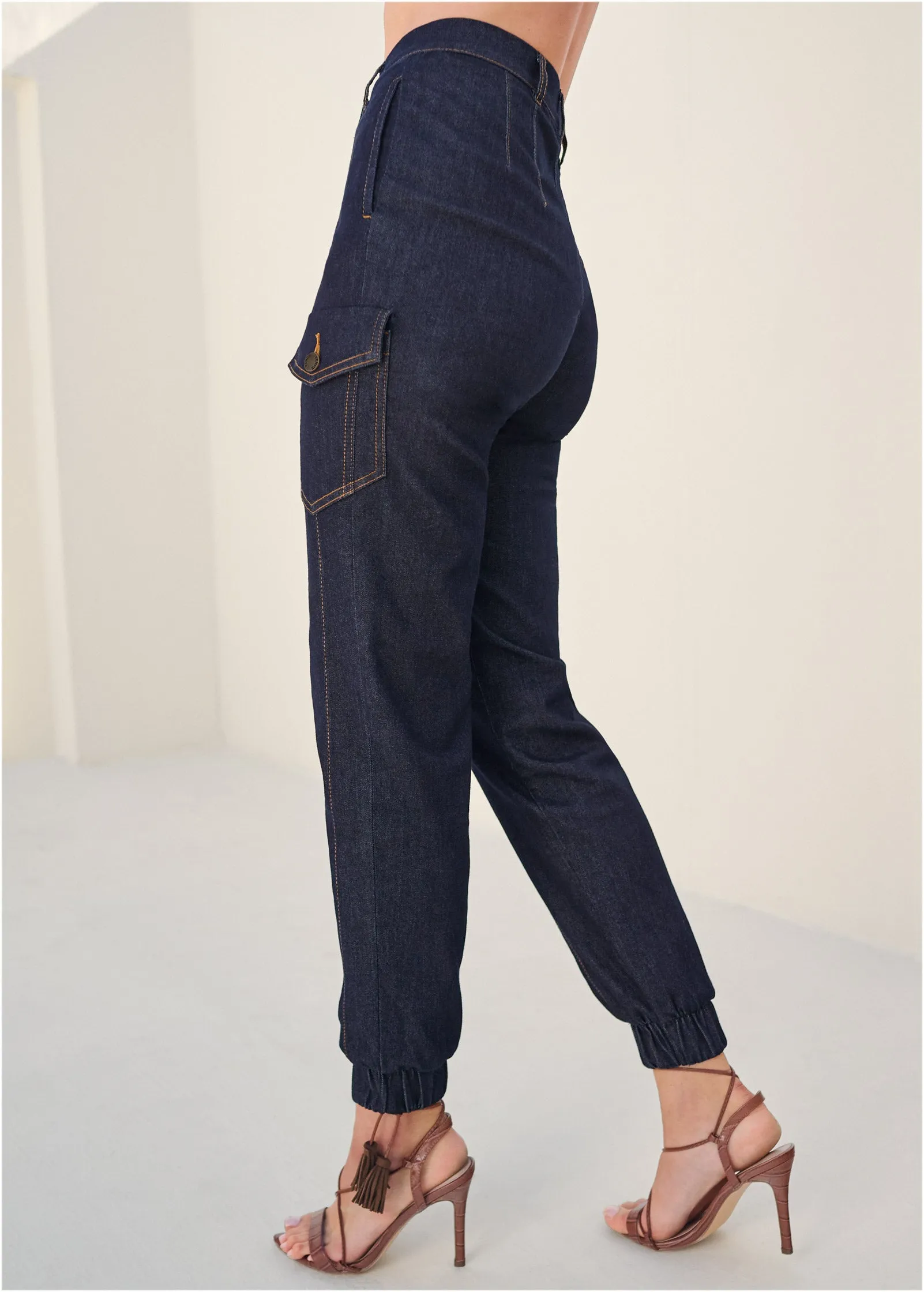 Denim Cargo Pants - Indigo Blue sold by VENUS product image thumbnail 3