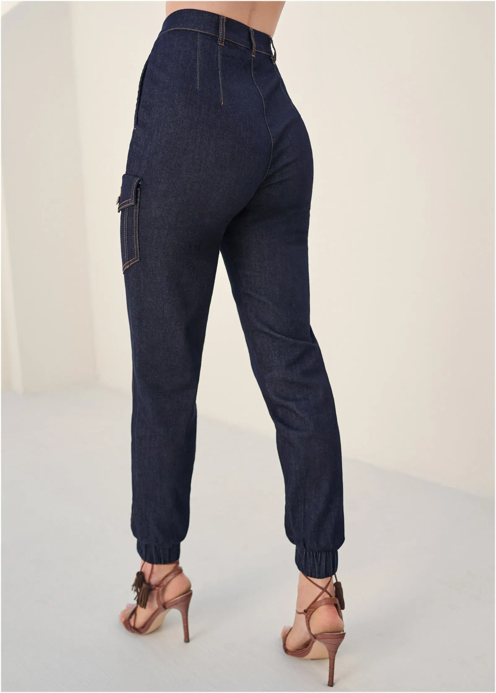 Denim Cargo Pants - Indigo Blue sold by VENUS product image thumbnail 2