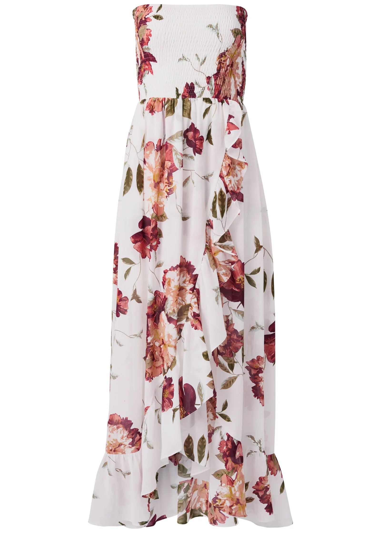 Strapless Smocked Dress - White Multi sold by VENUS product image thumbnail 5