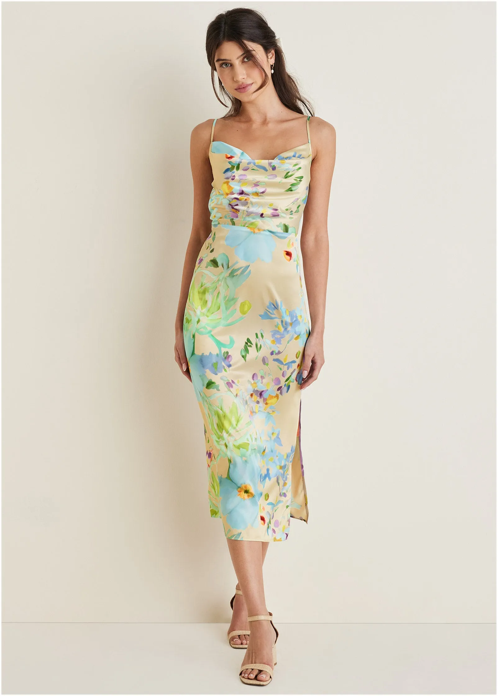 Cowl Neck Slip Dress - Coquette Bouquet sold by VENUS product image thumbnail 3