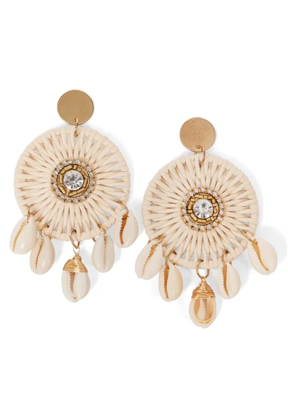 Shell Drop Earrings - Cream sold by VENUS