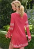 Long Sleeve Cover-Up Dress - Sunset Pink & White sold by VENUS