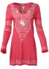 Long Sleeve Cover-Up Dress - Sunset Pink & White sold by VENUS