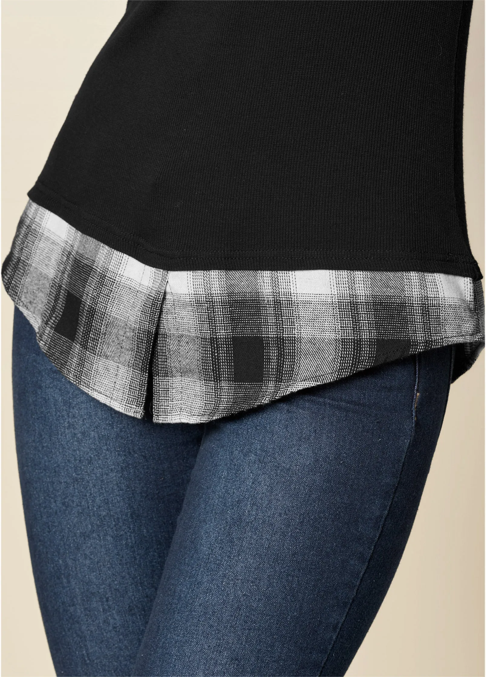 Ribbed Henley Top - Black Multi sold by VENUS product image thumbnail 5