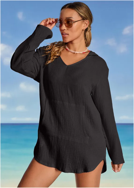 Pack And Go Hoodie - Jet Black sold by VENUS