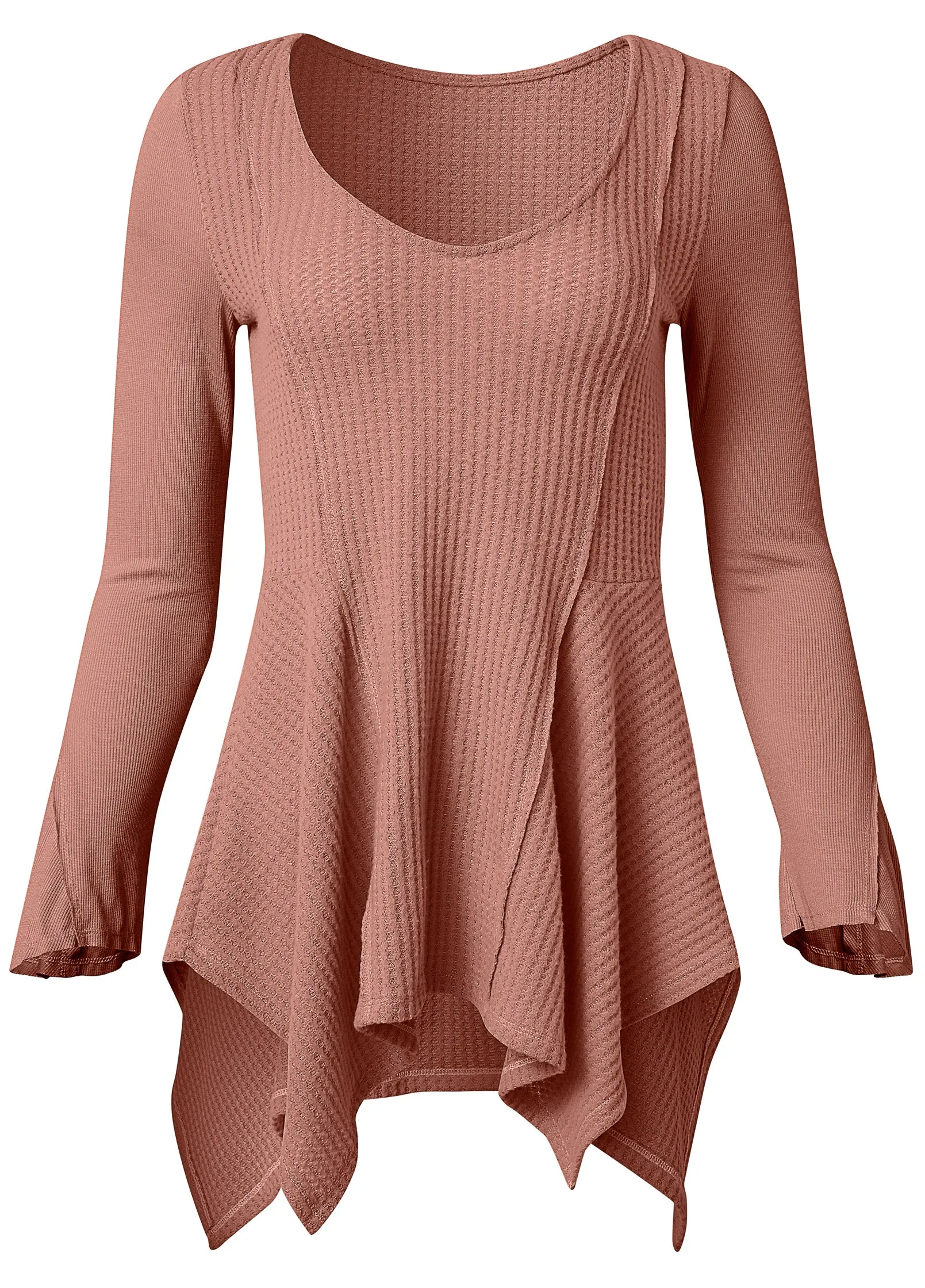 Waffle Knit Hanky-Hem Top - Blush sold by VENUS product image thumbnail 2