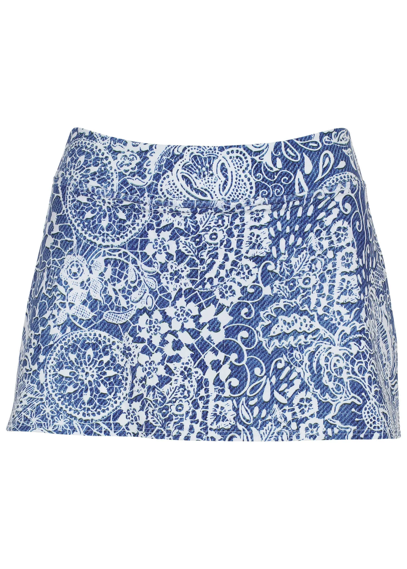 Aruba Swim Bikini Skirt - Denim Anglaise Paisley sold by VENUS product image thumbnail 4
