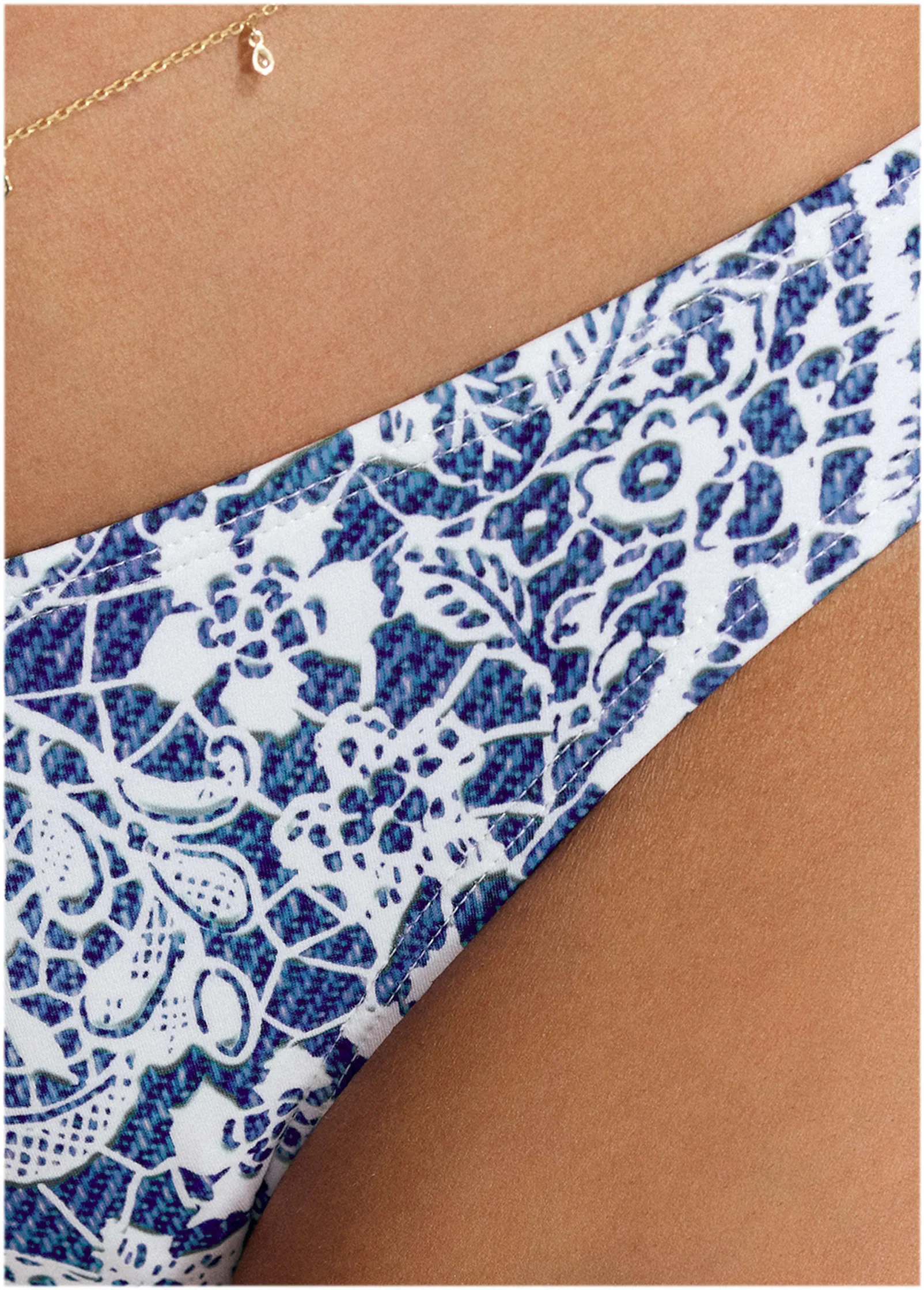 Bali Moderate Bikini Bottom - Denim Anglaise Paisley sold by VENUS product image thumbnail 3