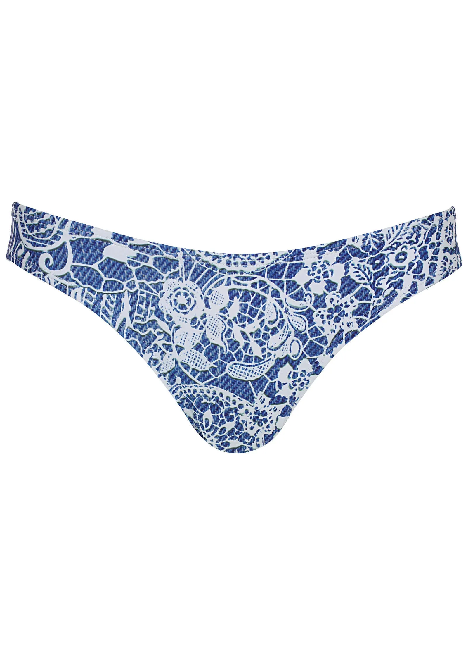Bali Moderate Bikini Bottom - Denim Anglaise Paisley sold by VENUS product image thumbnail 4