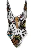 Beaded Plunging Swimsuit - Butterfly Cheetah sold by VENUS
