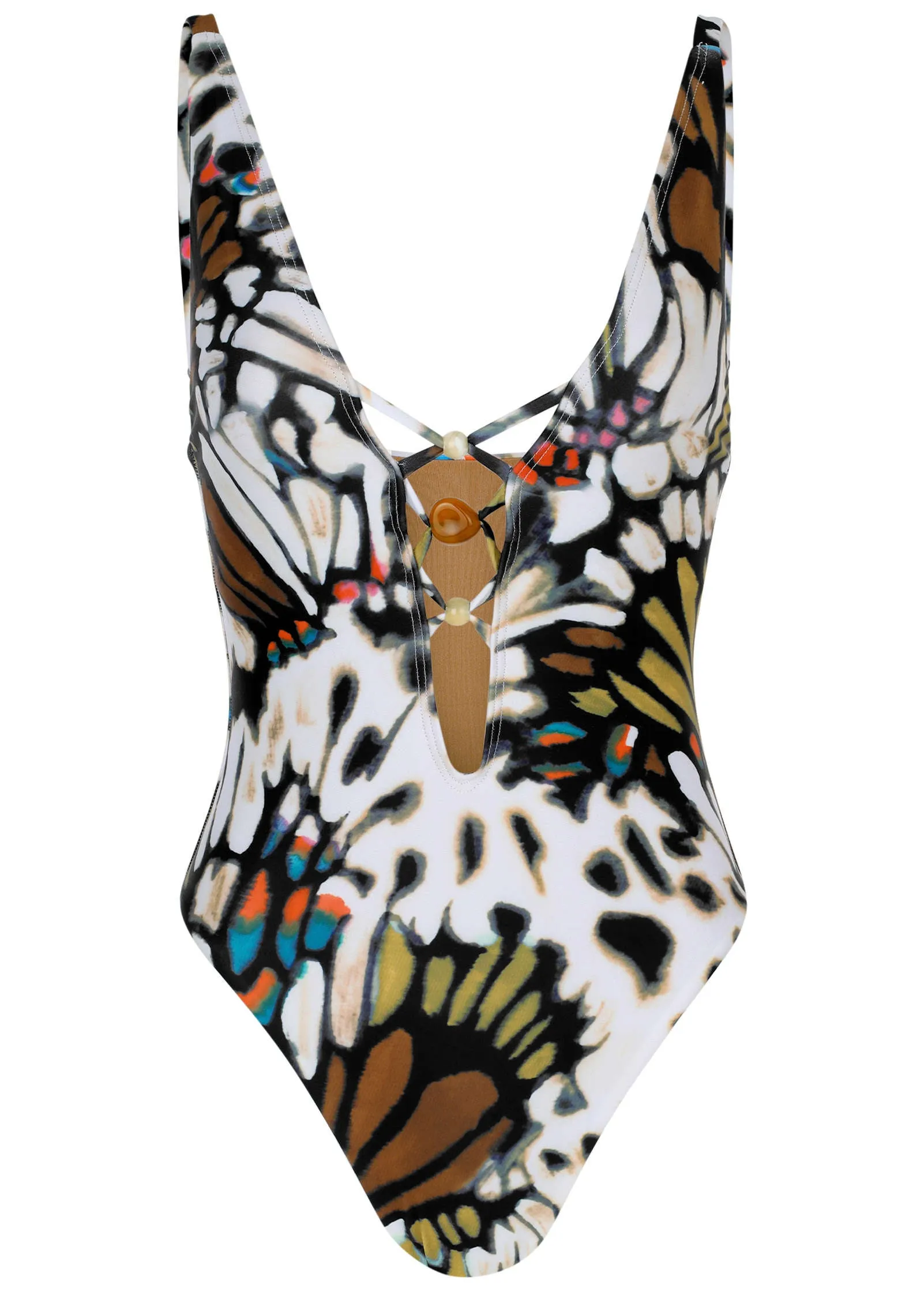 Beaded Plunging Swimsuit - Butterfly Cheetah sold by VENUS product image thumbnail 4