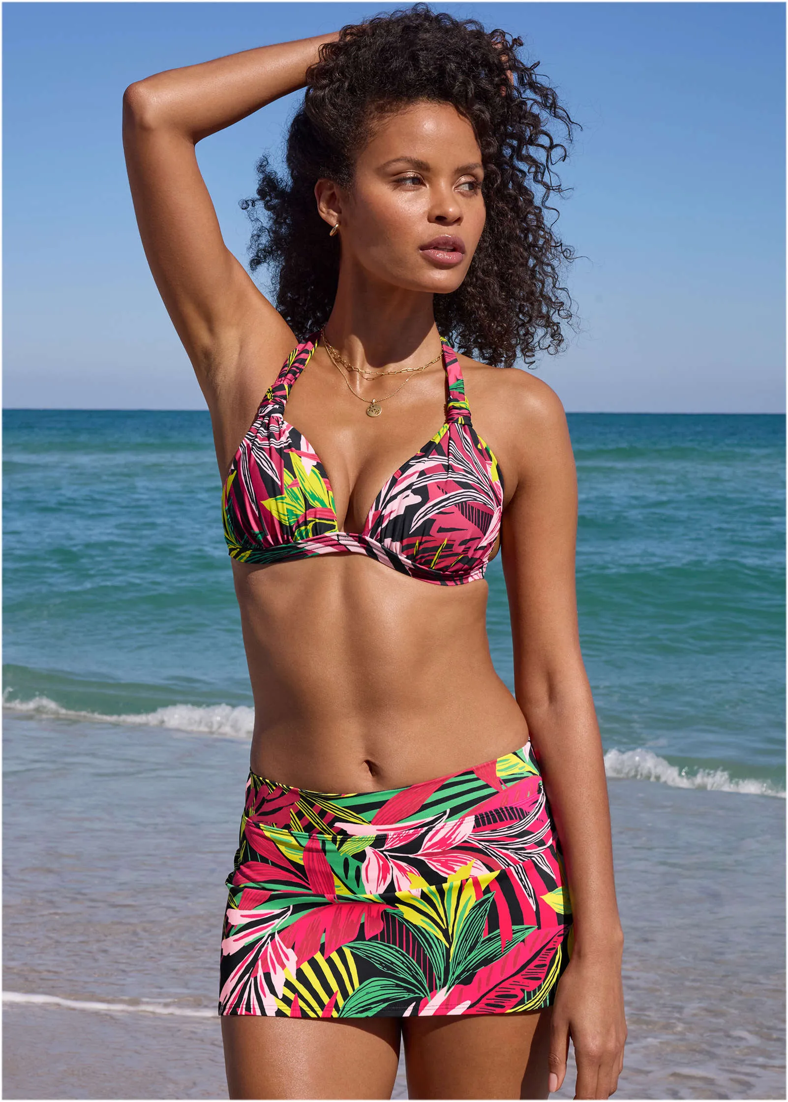 Aruba Swim Bikini Skirt - Polynesian Palm sold by VENUS