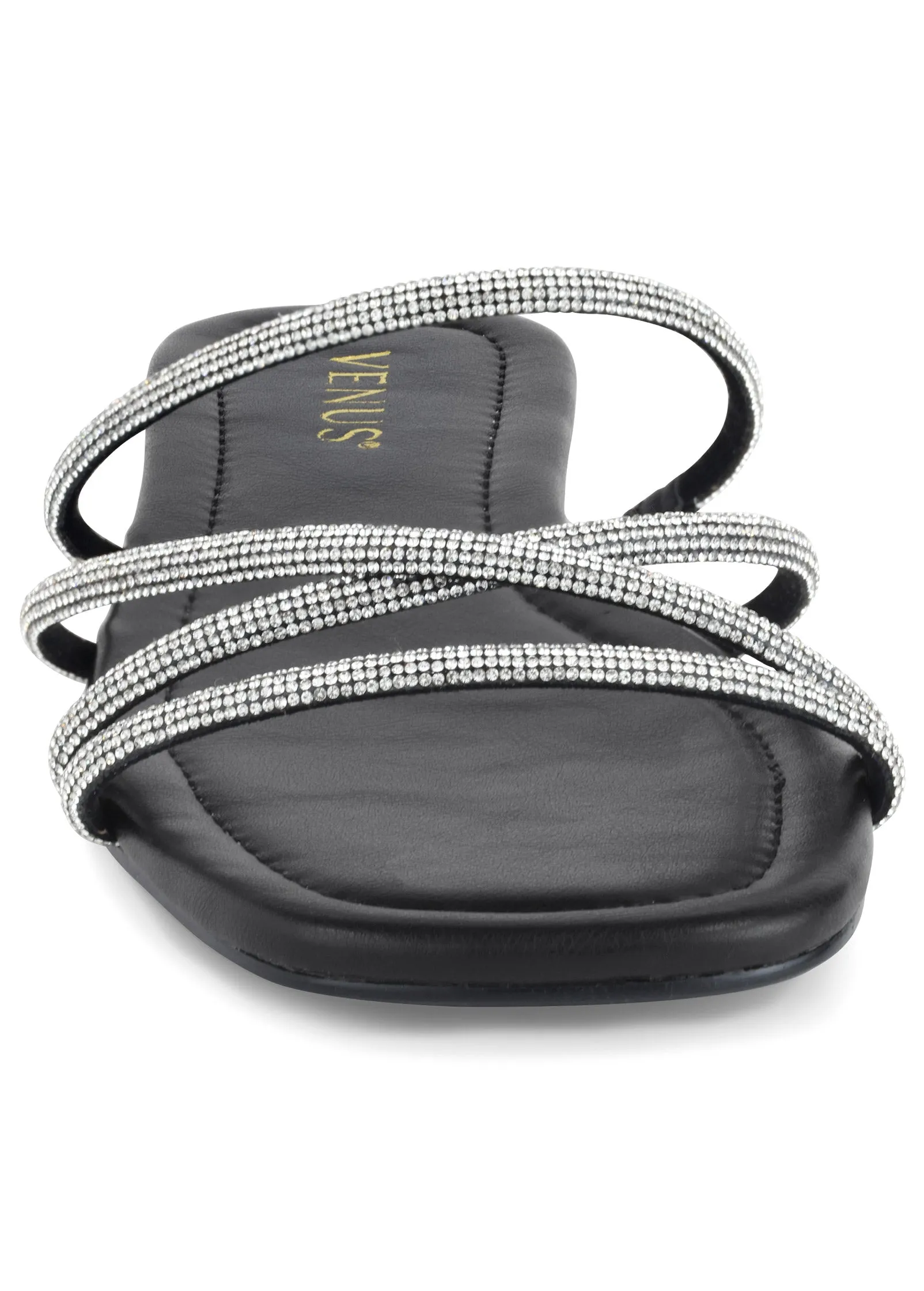 Rhinestone Flat Sandal - Jet Black sold by VENUS product image thumbnail 3
