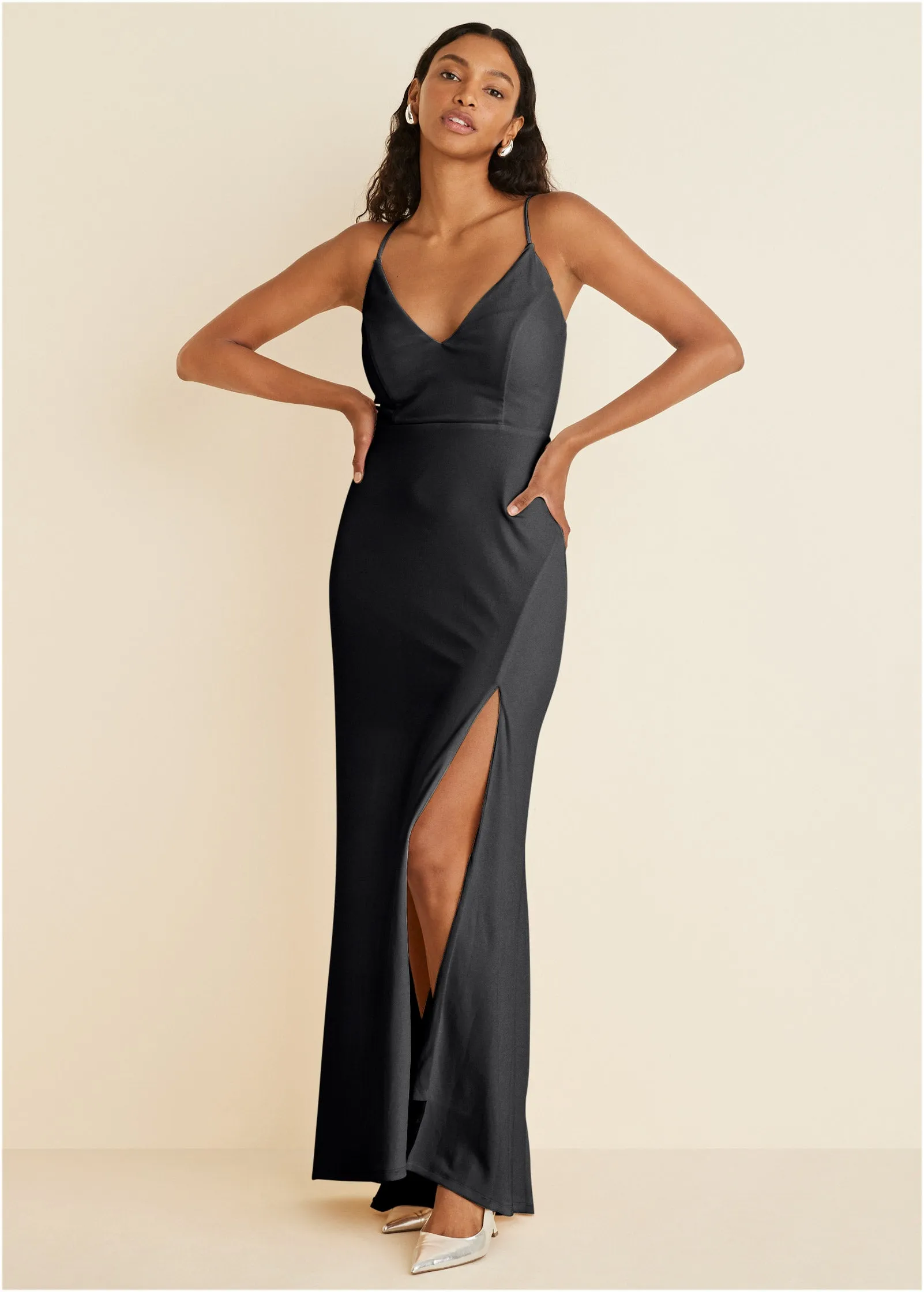 Matte Jersey Maxi Dress - Jet Black sold by VENUS