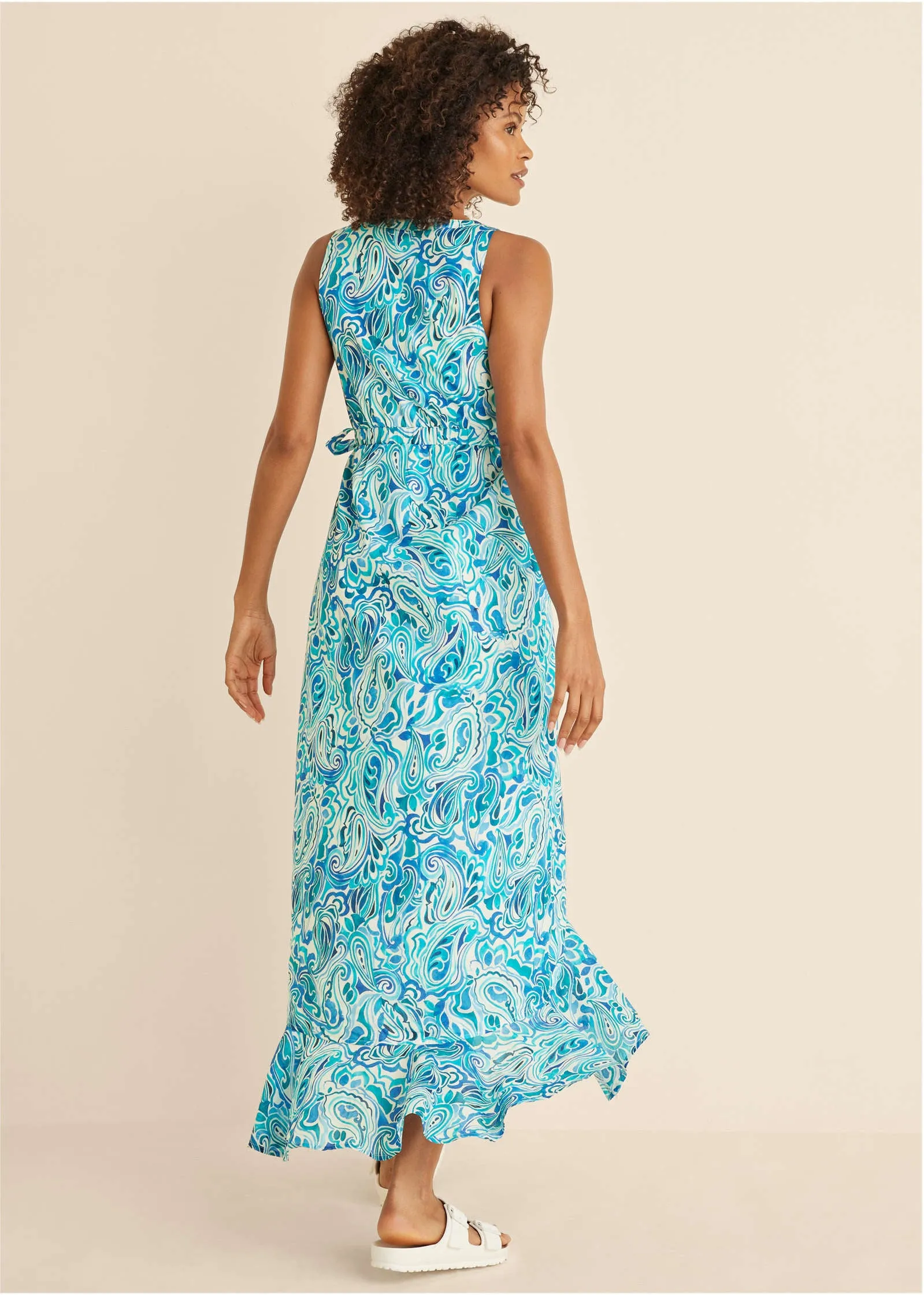Ruffle High-Low Wrap Dress - Pisces Paisley sold by VENUS product image thumbnail 2