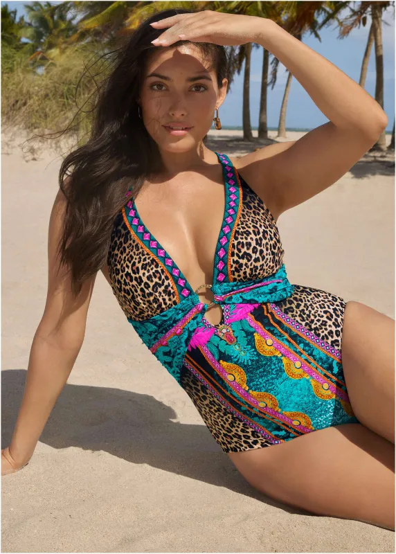 Barbados One-Piece Swimsuit - Jungle Beauty sold by VENUS