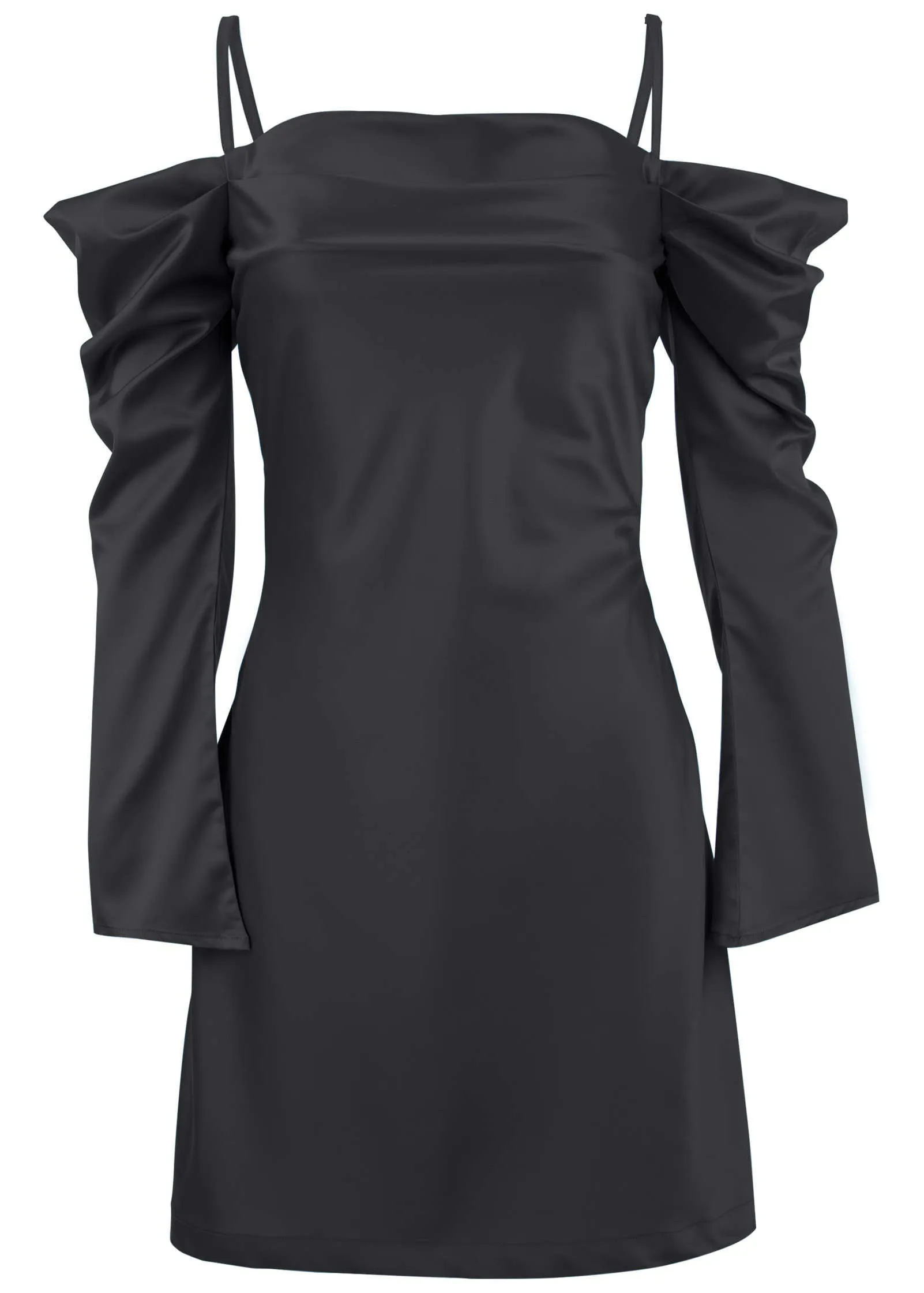 Cowl Neck Mini Dress - Jet Black sold by VENUS product image thumbnail 4