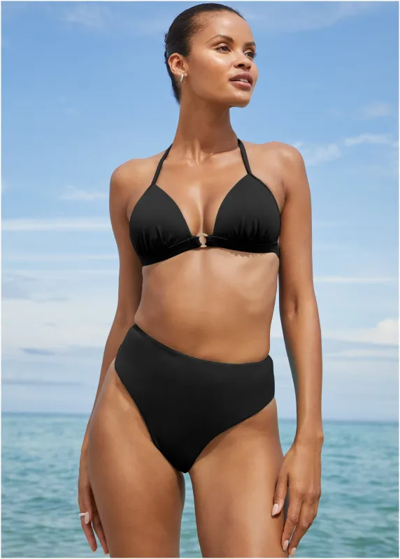 Tahiti Midi Bikini Bottom - Black Beauty sold by VENUS