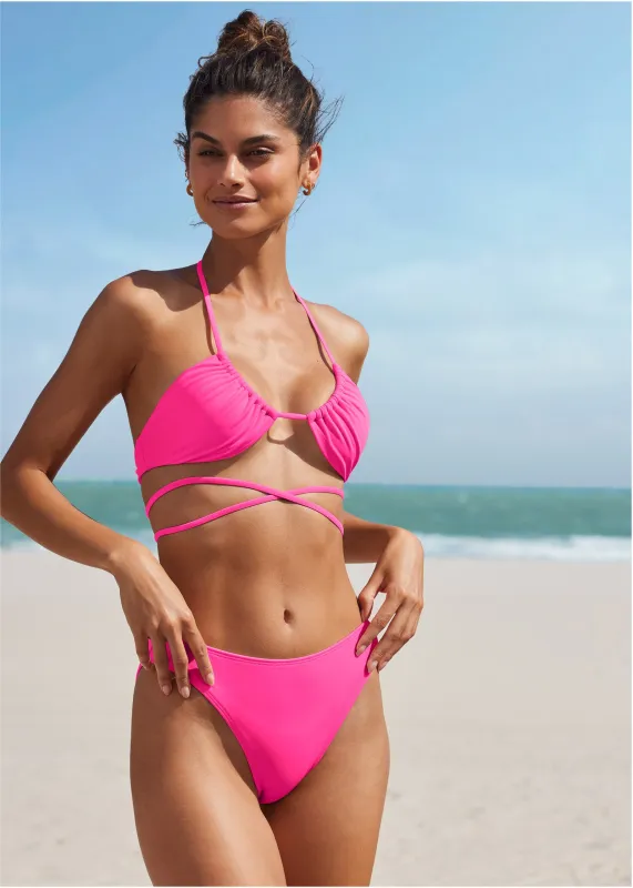 Honolulu Midi Bikini Bottom - Hot Pink sold by VENUS