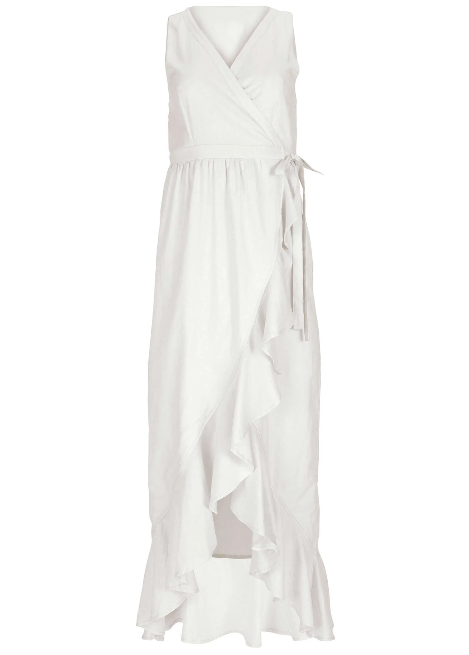 Ruffle High-Low Wrap Dress - Cloud Dancer sold by VENUS product image thumbnail 4