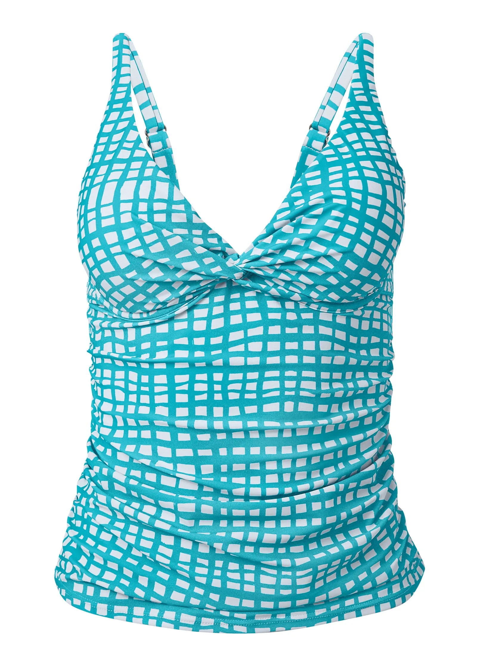 Paros Underwire Tankini - Checker Me Blue sold by VENUS product image thumbnail 3