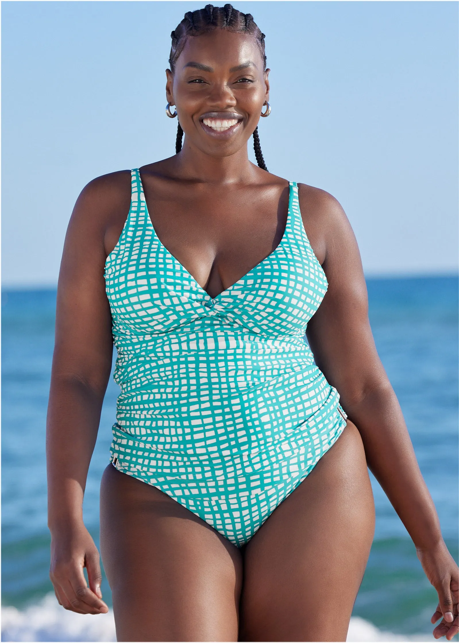 Paros Underwire Tankini - Checker Me Blue sold by VENUS product image thumbnail 4