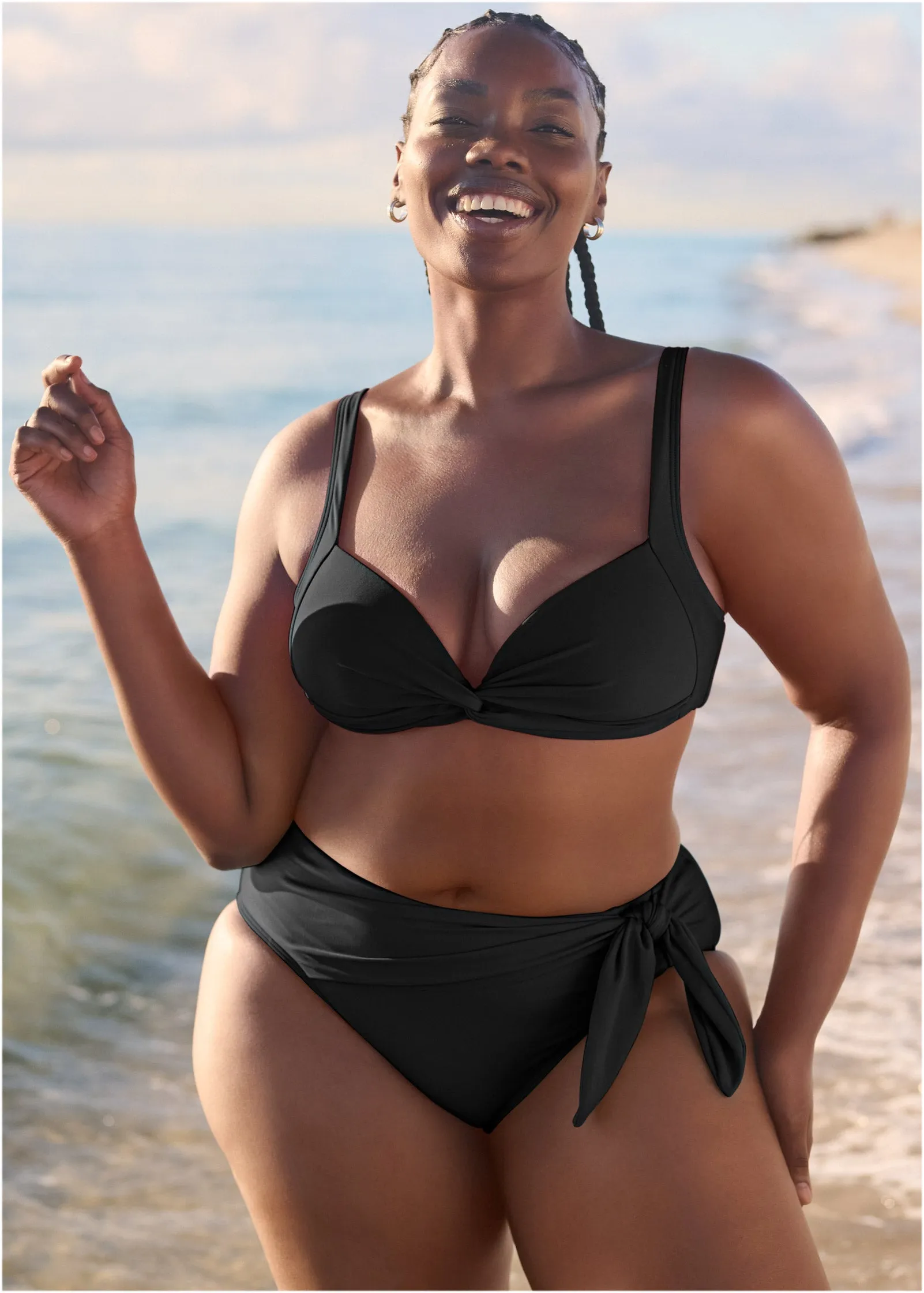 St Lucia Twist Bikini Top - Black Beauty sold by VENUS product image thumbnail 4