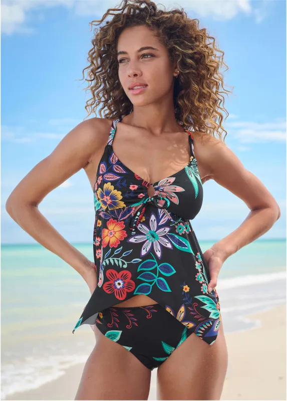 Fiji Moderate Bikini Bottom - Moonlit Florals sold by VENUS