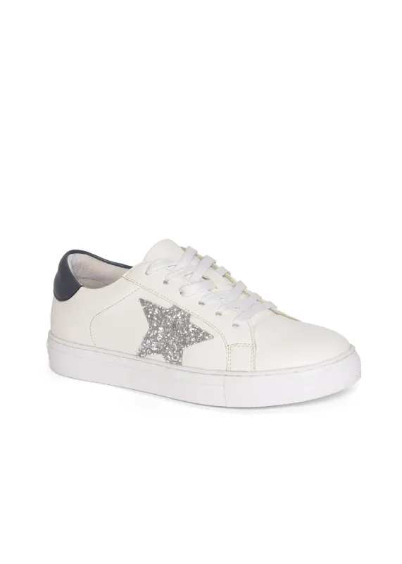 Lace-Up Star Sneakers - Grey & White sold by VENUS