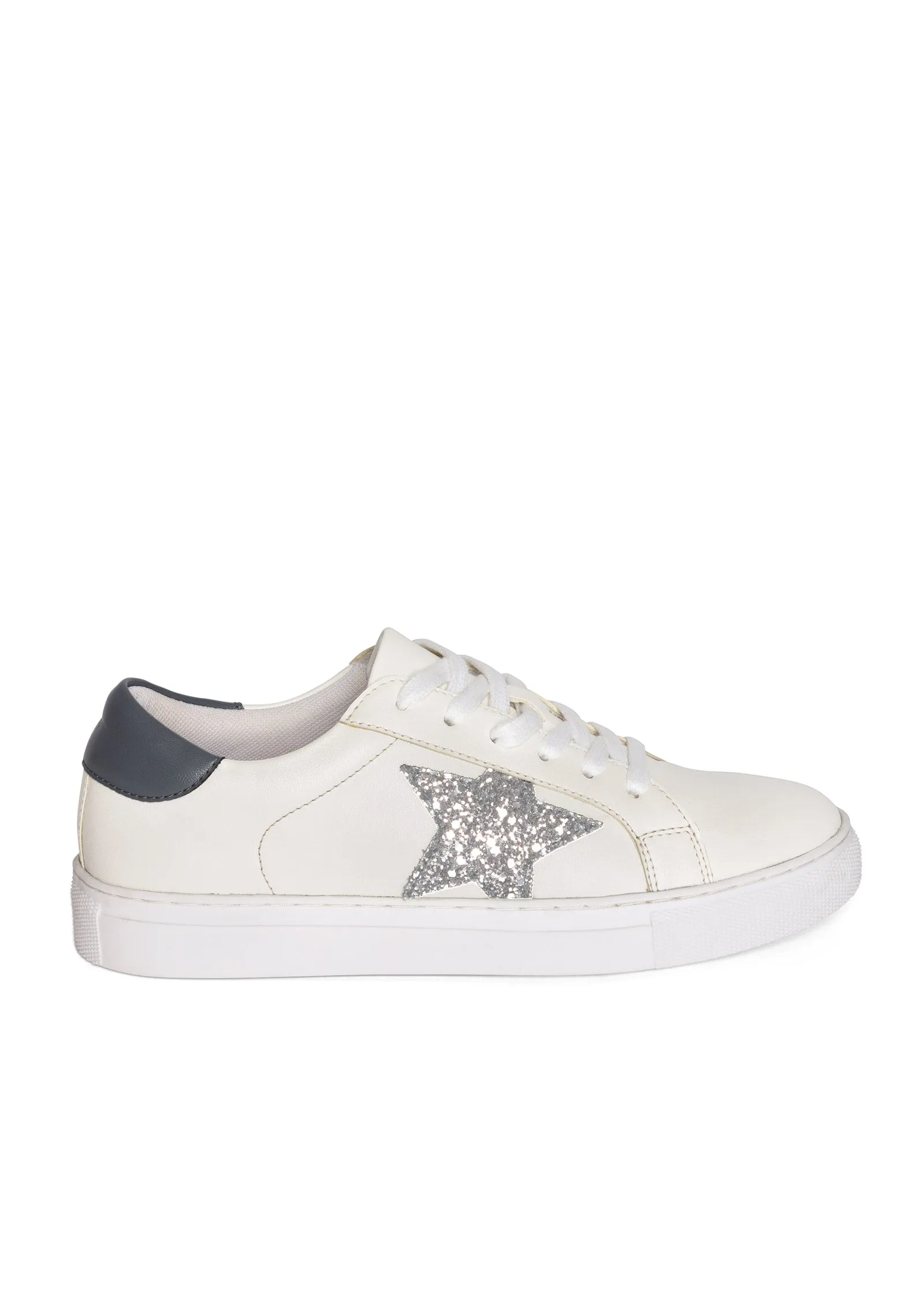Lace-Up Star Sneakers - Grey & White sold by VENUS product image thumbnail 2