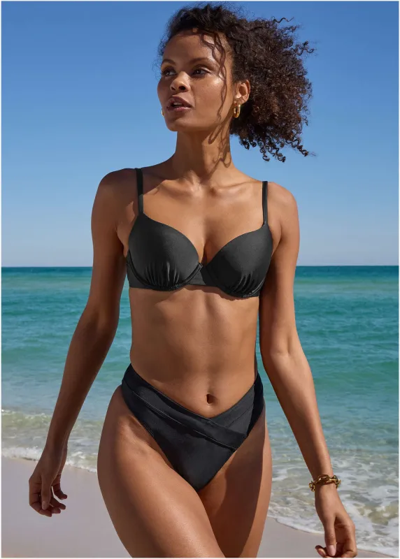 Cancun Underwire Bikini Top - Jet Black sold by VENUS
