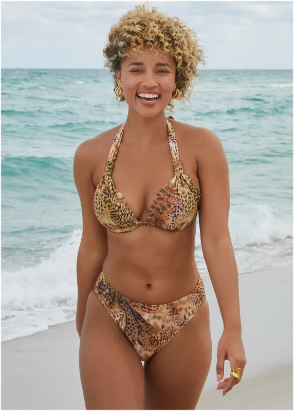 Fiji Moderate Bikini Bottom - Leopard Lillies Small sold by VENUS