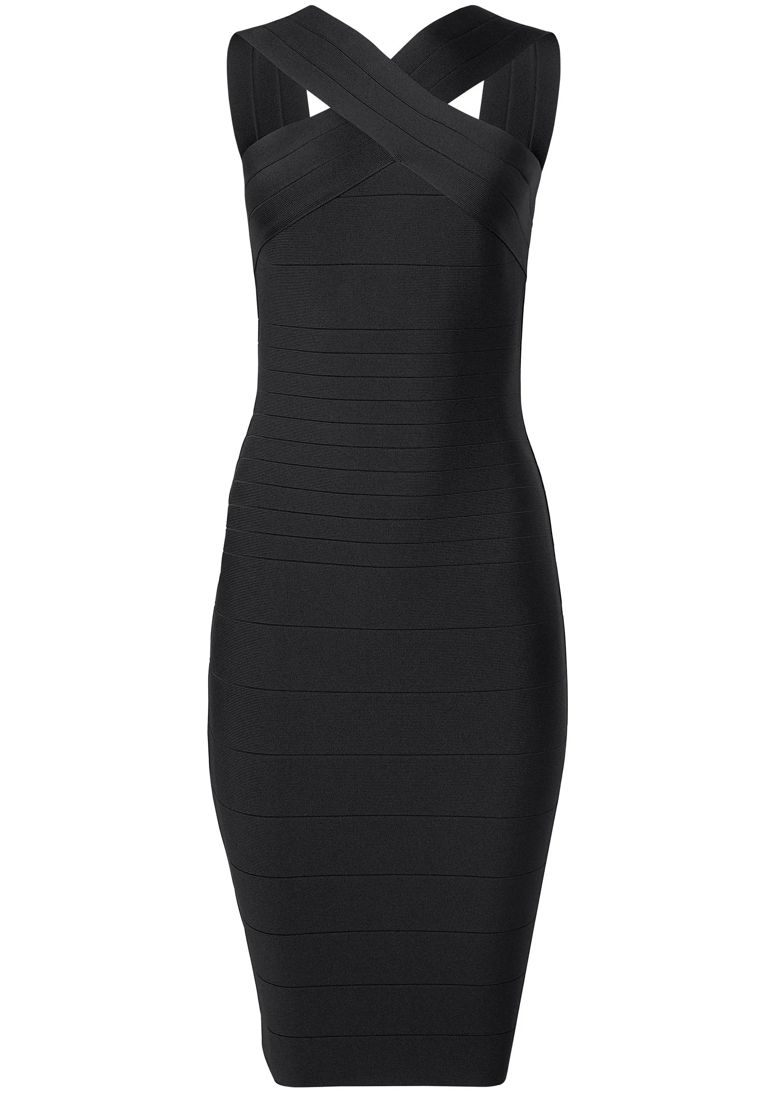 Cross-Neck Bandage Dress - Jet Black sold by VENUS product image thumbnail 4